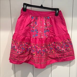 CeCe Pink and Blue Bubble Mini Skirt Tiered Resort Wear